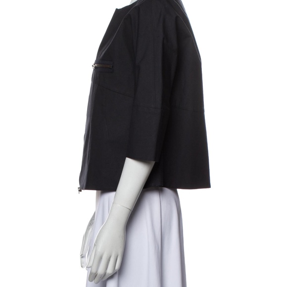 MARNI Crew Neck 3/4 Sleeve Crop Top Light Jacket Size M US8 IT44 Black - Picture 2 of 13
